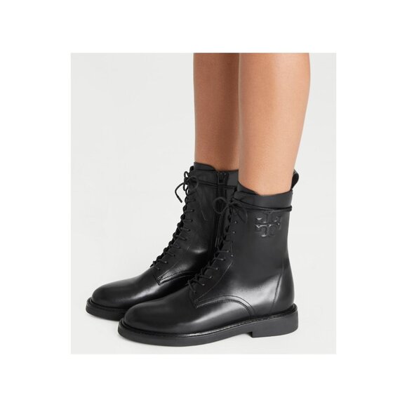 Tory Burch Shoes - 🆕 TORY BURCH Double T Ankle Moto Combat Boot 8.5 Black